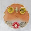 Peach resin pooja thali with Ganesha idol