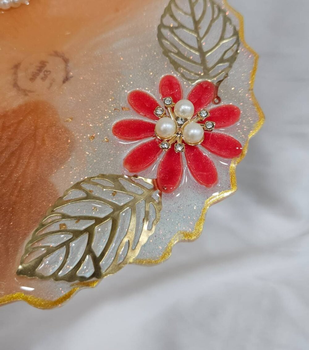 Elegant peach Ganesha pooja thali