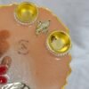 Resin pooja thali with diya holders for festivals