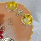 Resin pooja thali with diya holders for festivals