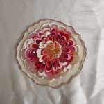 Handmade resin coaster with pink flower petal design