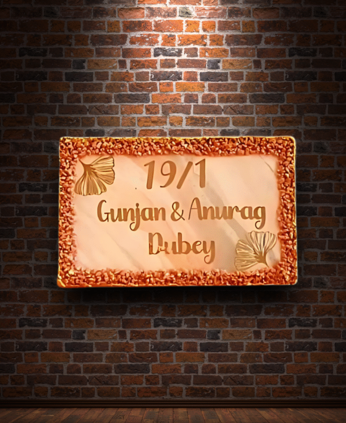 Customized resin nameplate with preserved flowers