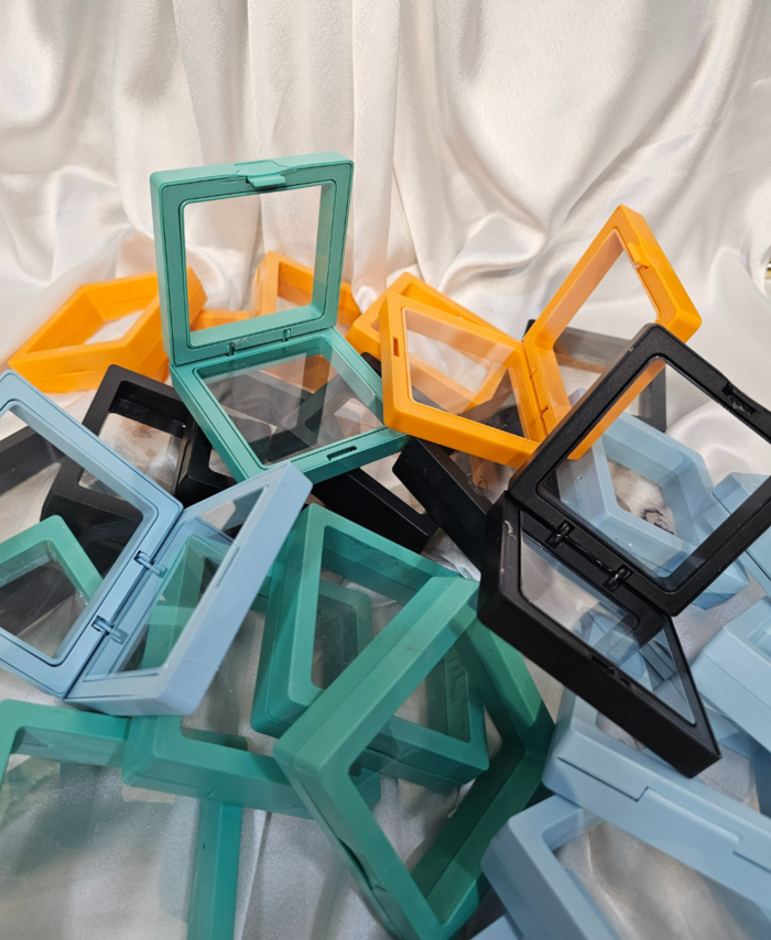 Teal Green Jewellery Display Box with Transparent Window for Resin Art and Jewelry