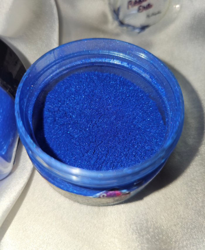 Dark Blue Pearl Mica Powder Pigment jar for resin art, epoxy, soap and candle making—vibrant Dark Blue pigment