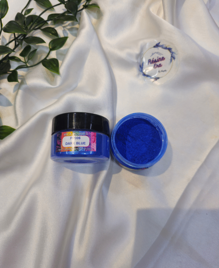 Dark Blue Pearl Mica Powder Pigment jar for resin art, epoxy, soap and candle making—vibrant Dark Blue pigment