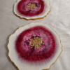Luxury resin marble coaster with gold border design