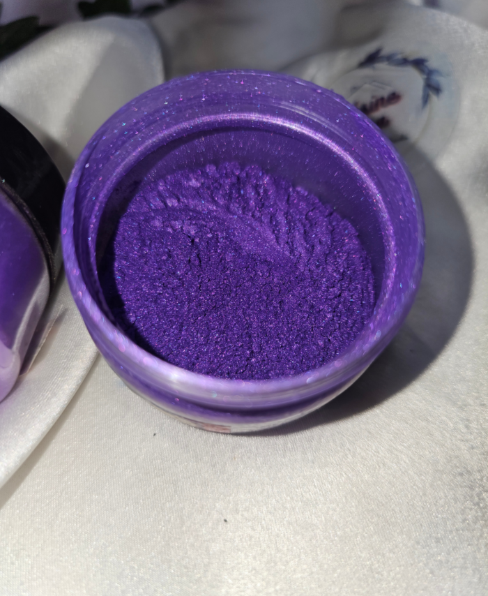 Purple Blue Pearl Mica Powder Pigment jar for resin art, epoxy, soap and candle making—vibrant Purple Blue pigment