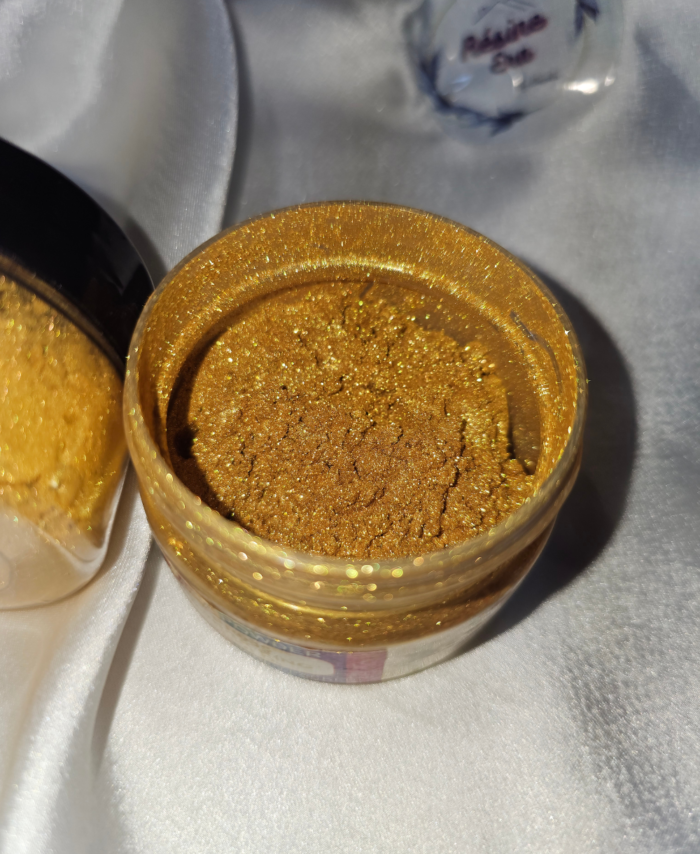 Gold Pearl Mica Powder Pigment jar for resin art, epoxy, soap and candle making—vibrant Gold pigment