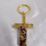 Resin Glitter Keyring Letter T