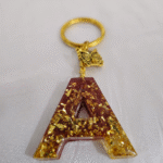 Resin Glitter Keyring Letter A