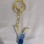 Resin Glitter Keyring Letter Y with Lobster Clasp