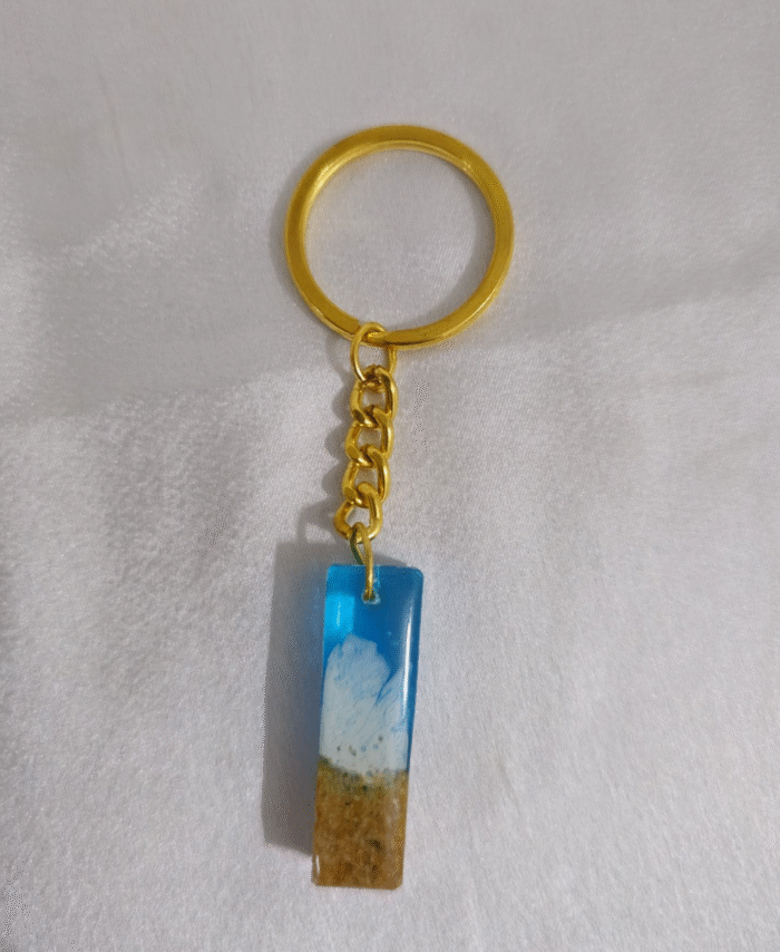 Resin Pebble-style Keyring Letter I