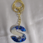 Resin Glitter Keyring Letter S with Lobster Clasp
