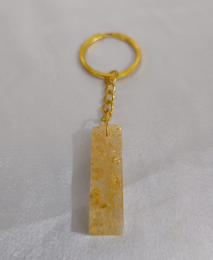Resin Glitter Keyring Letter I