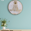 Handcrafted Jain Navkar Mantra resin wall frame in gold script with meditative motif