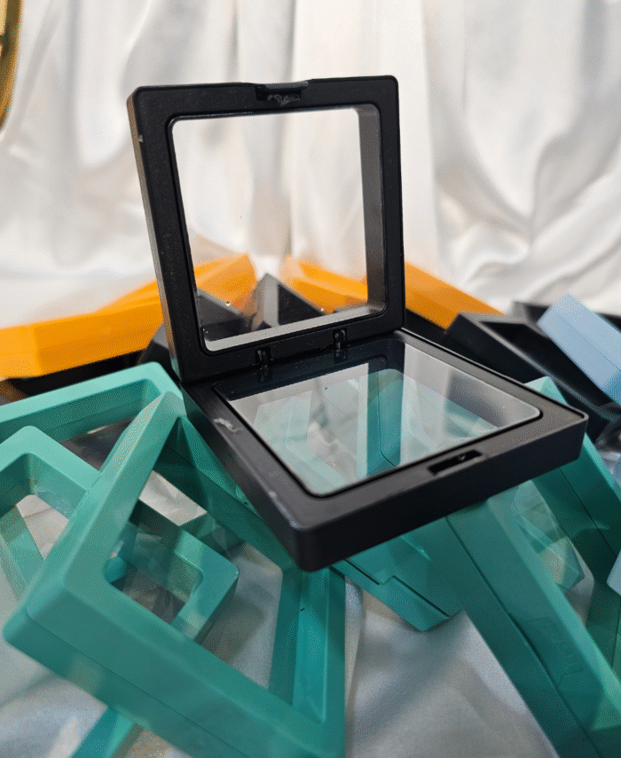 Teal Green Jewellery Display Box with Transparent Window for Resin Art and Jewelry