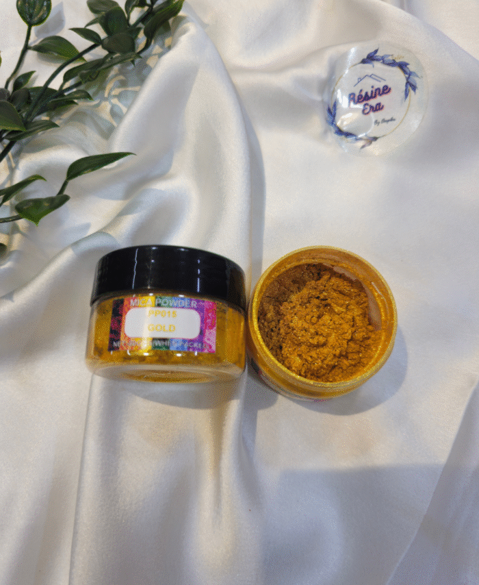 Gold Pearl Mica Powder Pigment jar for resin art, epoxy, soap and candle making—vibrant Gold pigment