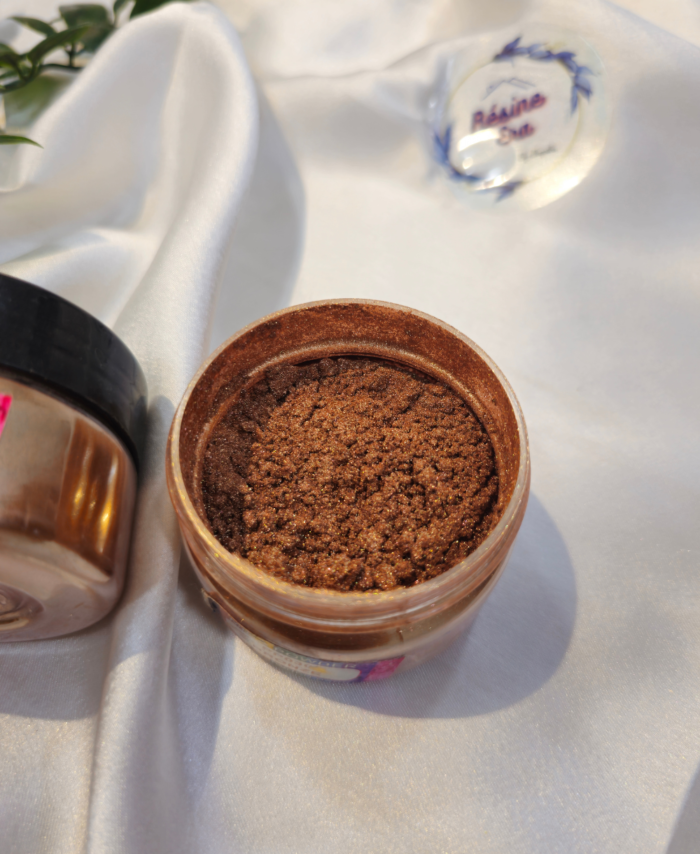 Bronze Pearl Mica Powder Pigment jar for resin art, epoxy, soap and candle making—vibrant Bronze pigment