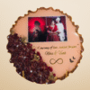 Personalized resin wedding photo plaque with preserved flowers – unique custom couple keepsake for anniversaries or weddings
