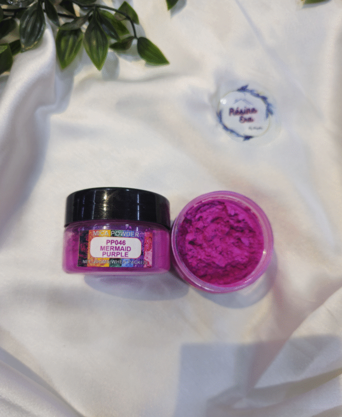Mermaid Purple Pearl Mica Powder Pigment jar for resin art, epoxy, soap and candle making—vibrant metallic Mermaid Purple pigment