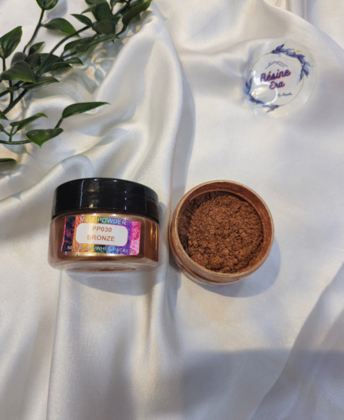 Bronze Pearl Mica Powder Pigment jar for resin art, epoxy, soap and candle making—vibrant Bronze pigment