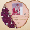 Personalized resin wedding photo plaque with preserved flowers – unique custom couple keepsake for anniversaries or weddings