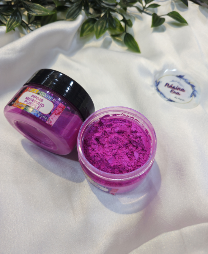 Mermaid Purple Pearl Mica Powder Pigment jar for resin art, epoxy, soap and candle making—vibrant metallic Mermaid Purple pigment
