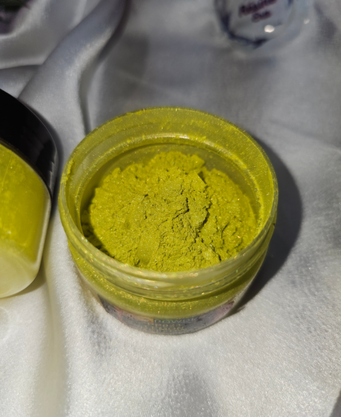 Lemon Yellow Pearl Mica Powder Pigment jar for resin art, epoxy, soap and candle making—vibrant Lemon Yellow pigment