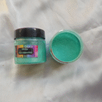 Aquamarine Pearl Mica Powder Pigment jar for resin art, epoxy, soap and candle making—vibrant metallic Aquamarine pigment