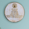 Handcrafted Jain Navkar Mantra resin wall frame in gold script with meditative motif