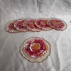 Luxury resin table coaster in pink and white flower style