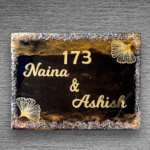 Personalized resin nameplate in elegant colors