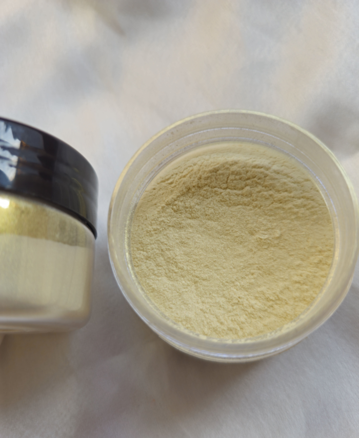 Gold Crystal Pearl Mica Powder Pigment jar for resin art, epoxy, soap and candle making—vibrant Crystal Gold pigment