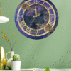 Handmade Resin Wall Clock with Preserved Flowers in Galaxy Design