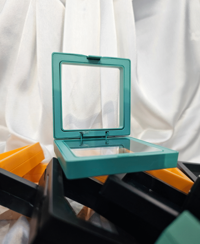 Teal Green Jewellery Display Box with Transparent Window for Resin Art and Jewelry