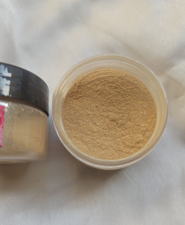 Champagne Crystal Pearl Mica Powder Pigment jar for resin art, epoxy, soap and candle making—vibrant Crystal Champagne pigment