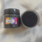 Black Crystal Pearl Mica Powder Pigment jar for resin art, epoxy, soap and candle making—vibrant Crystal Black pigment