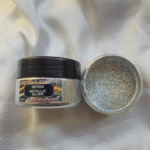 Metallic Silver Pearl Mica Powder Pigment jar for resin art, epoxy, soap and candle making—vibrant Metallic Silver pigment