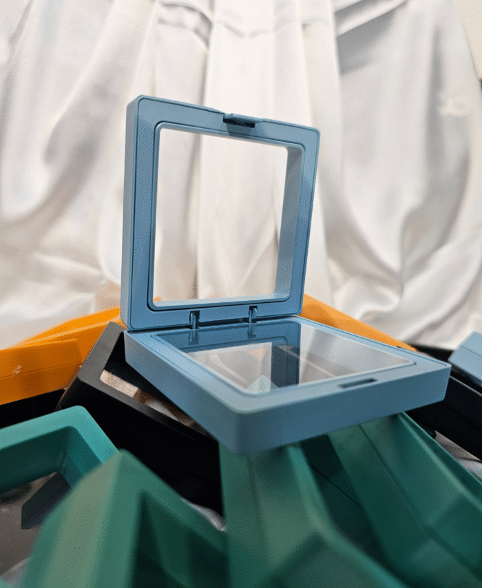 Teal Green Jewellery Display Box with Transparent Window for Resin Art and Jewelry