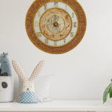 Golden resin wall clock with luxury design