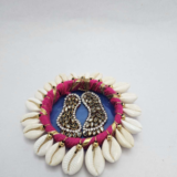 Resineera Lakshmi Footprint for Pooja Thali - Handcrafted with Crystals and Shells