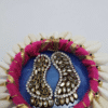 Resineera Lakshmi Footprint for Pooja Thali - Handcrafted with Crystals and Shells