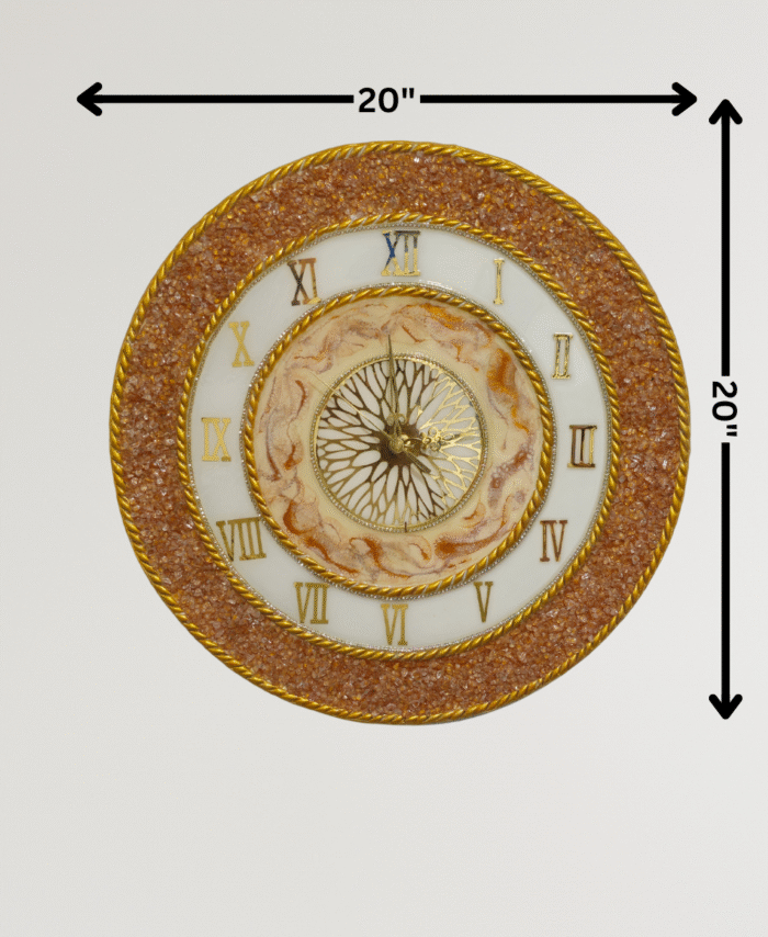 20-inch Golden resin wall clock with luxury design