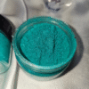 Green Blue Pearl Mica Powder Pigment jar for resin art, epoxy, soap and candle making—vibrant Green Blue pigment