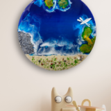 Blue White Ocean Wall Art