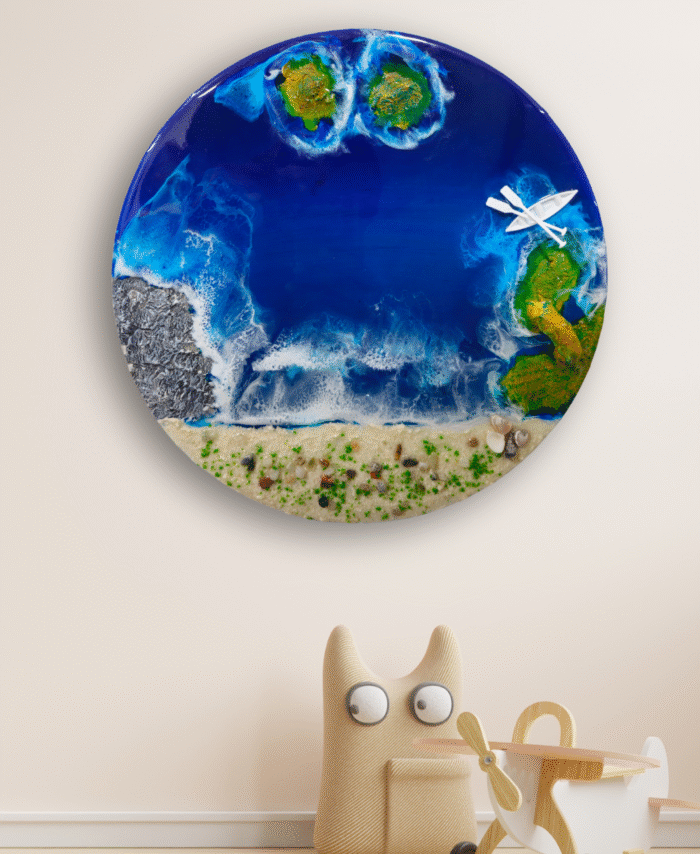 Blue White Ocean Wall Art