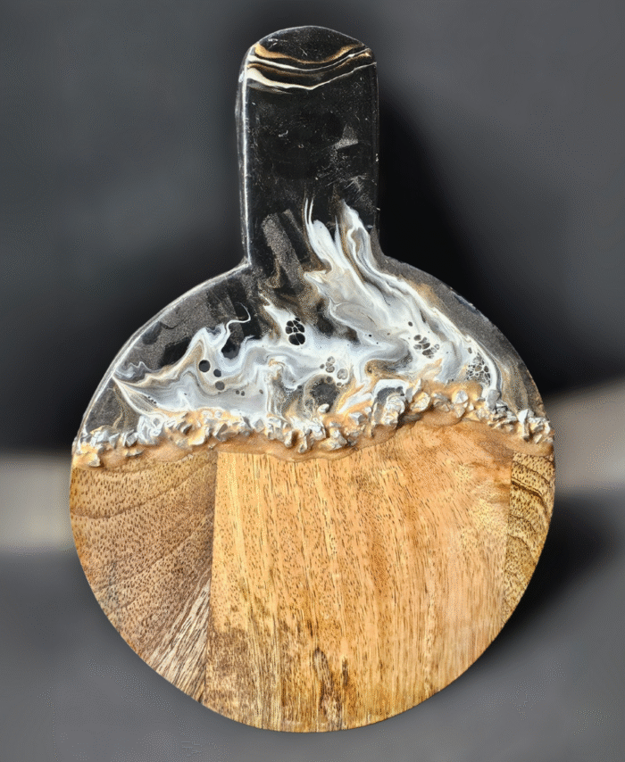 Handcrafted Wooden & Resin Round Platter