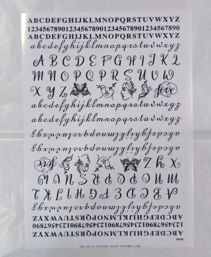 Alphabate Transparent Sticker