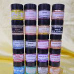 Set of 20 colorful mica powder jars for resin art and craft making
