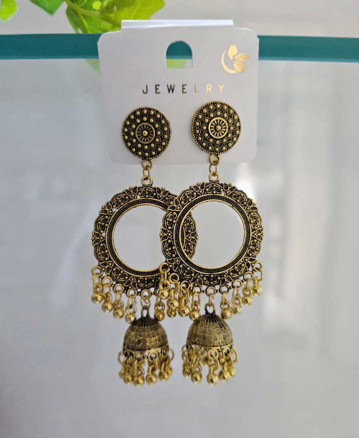 Gold Jhumka Bezel